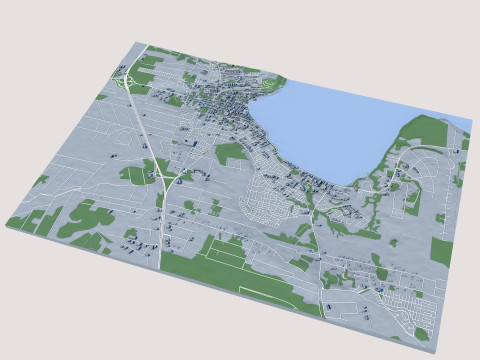 Puerto Varas City Chile 3D Model