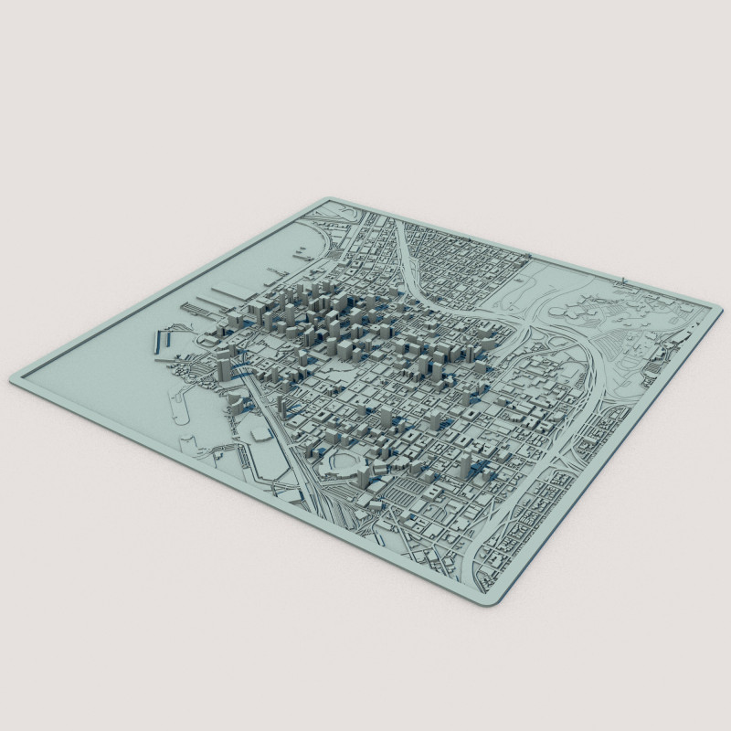 San Diego City California United States 3D Модель .c4d .max .obj .3ds .fbx .stl .blend 