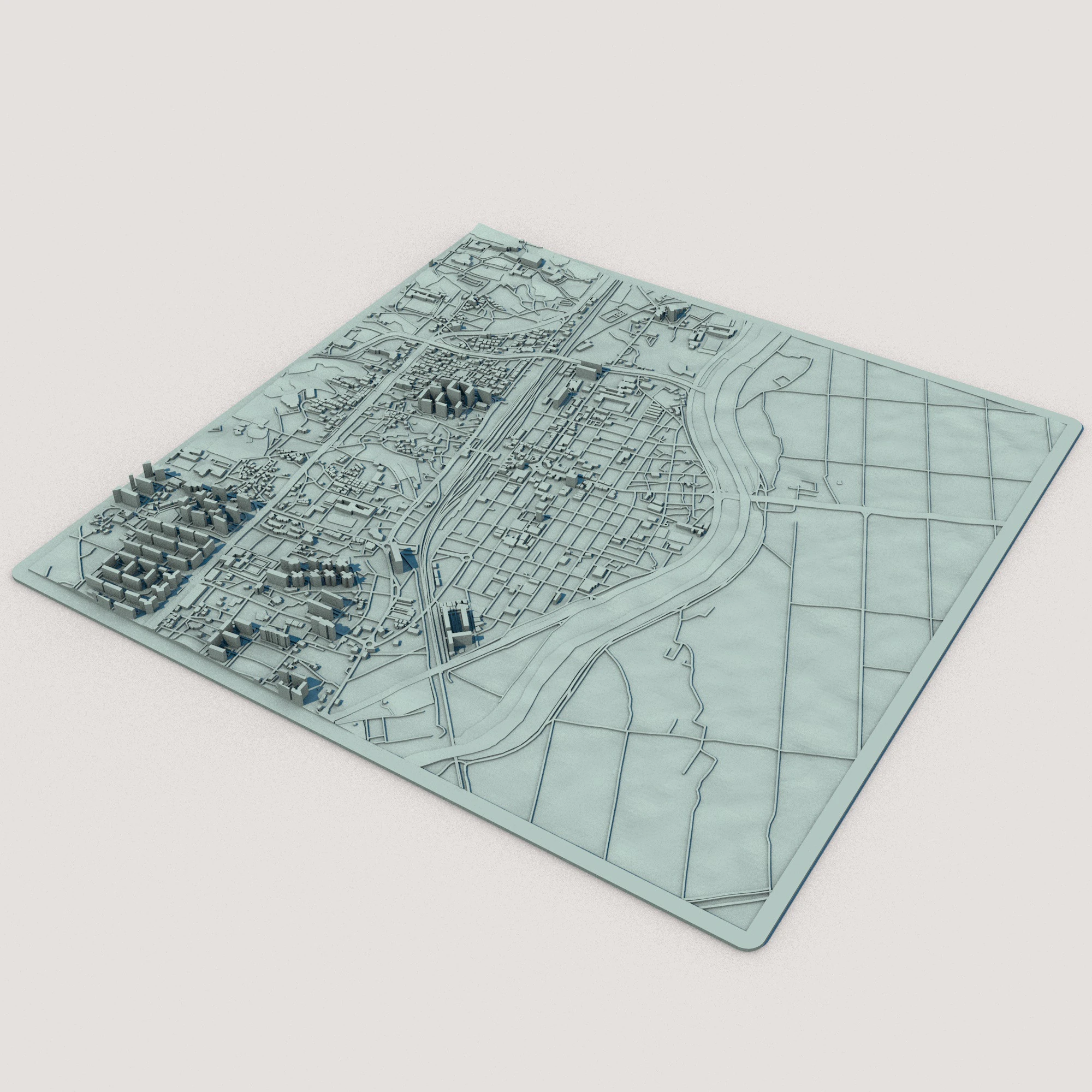 Sejong-si City South Korea 3D Model .c4d .max .obj .3ds .fbx .stl .blend
