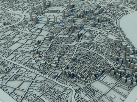 Shanghai City China 3D Model