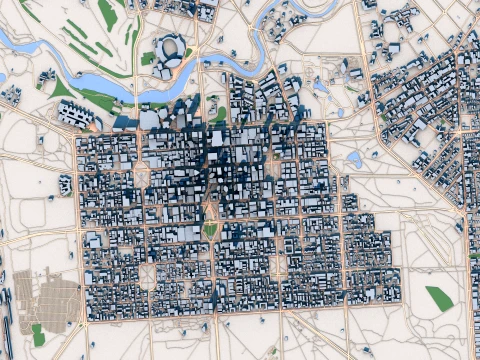 Cityscape Adelaid Australia Map 3D Model