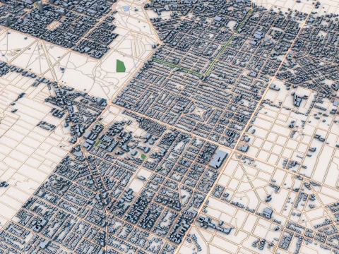 Cityscape Adelaid Australia Map 3D Model