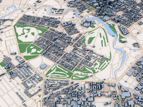 Cityscape Adelaid Australia Map 3D Model