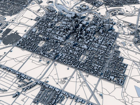 Cityscape Adelaid Australia Map 3D Model