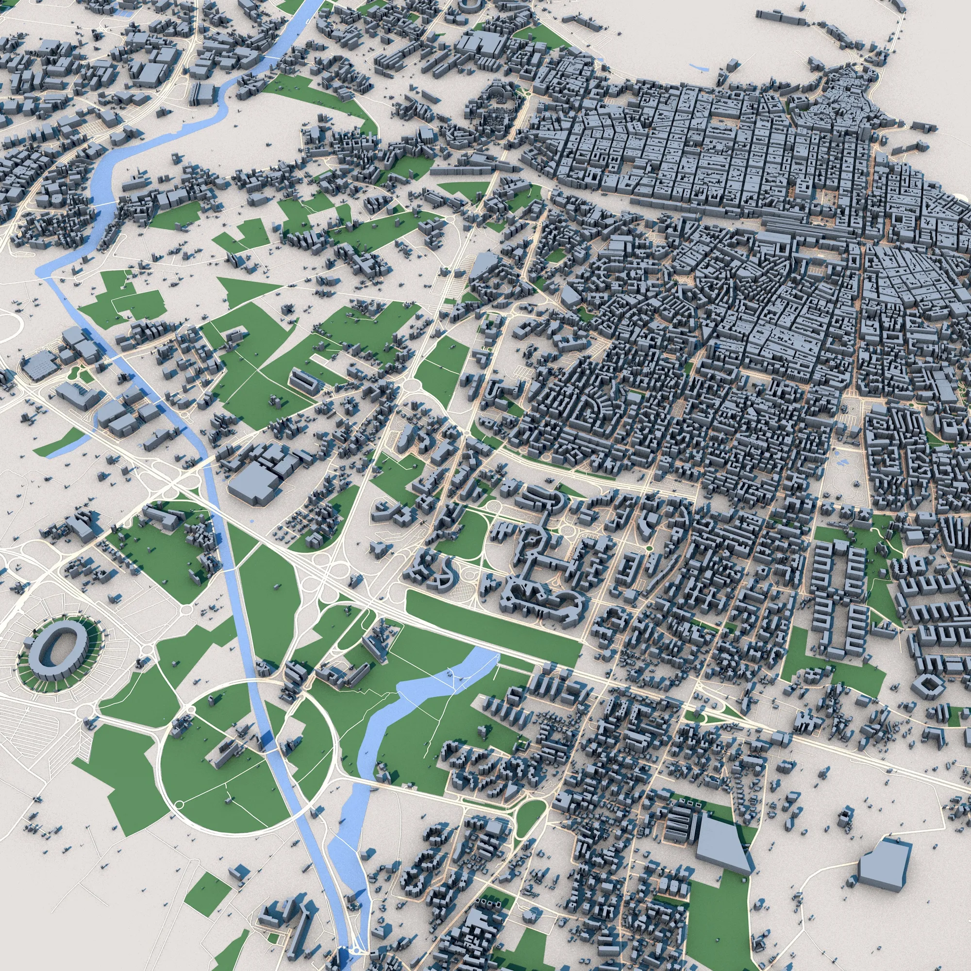 都市景観バーリイタリア地図 3Dモデル .c4d .max .obj .3ds .fbx .stl .blend 