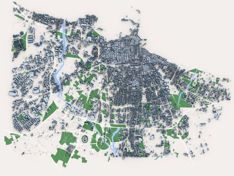 都市景観バーリイタリア地図 3Dモデル