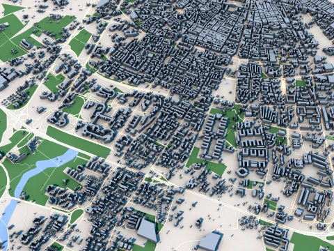 都市景観バーリイタリア地図 3Dモデル