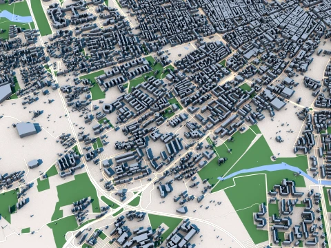 都市景観バーリイタリア地図 3Dモデル
