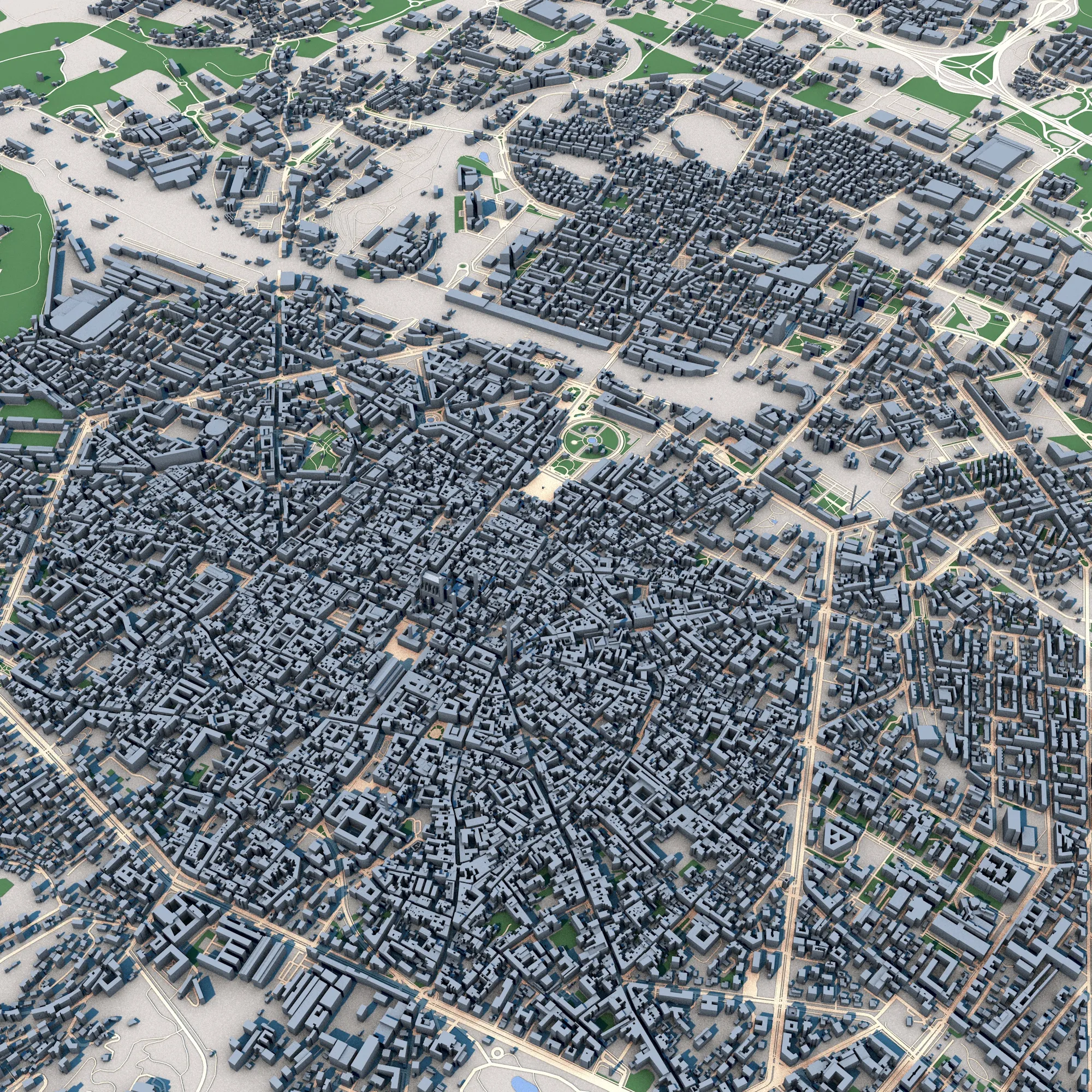 Cityscape Bologna Italy Map 3D Model .c4d .max .obj .3ds .fbx .stl .blend