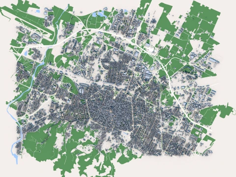 Cityscape Bologna Italy Map 3D Model