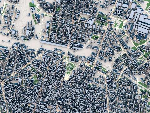 Cityscape Bologna Italy Map 3D Model