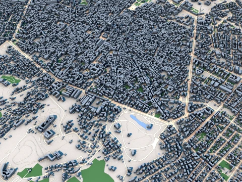 Cityscape Bologna Italy Map 3D Model