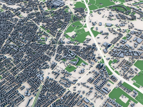 Cityscape Bologna Italy Map 3D Model