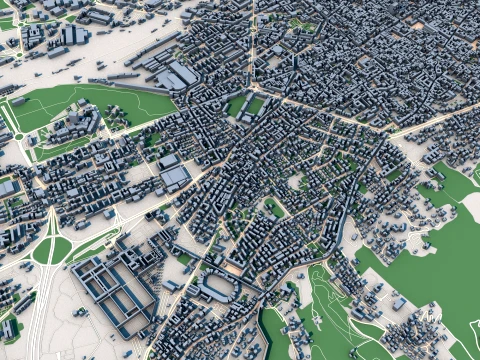 Cityscape Bologna Italy Map 3D Model
