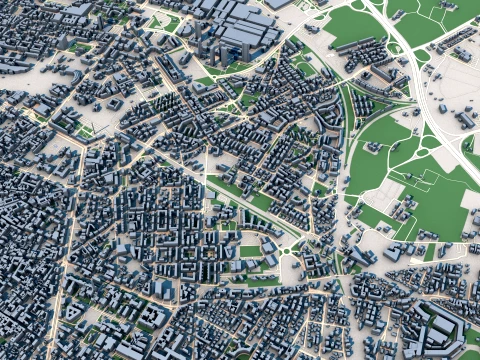 Cityscape Bologna Italy Map 3D Model