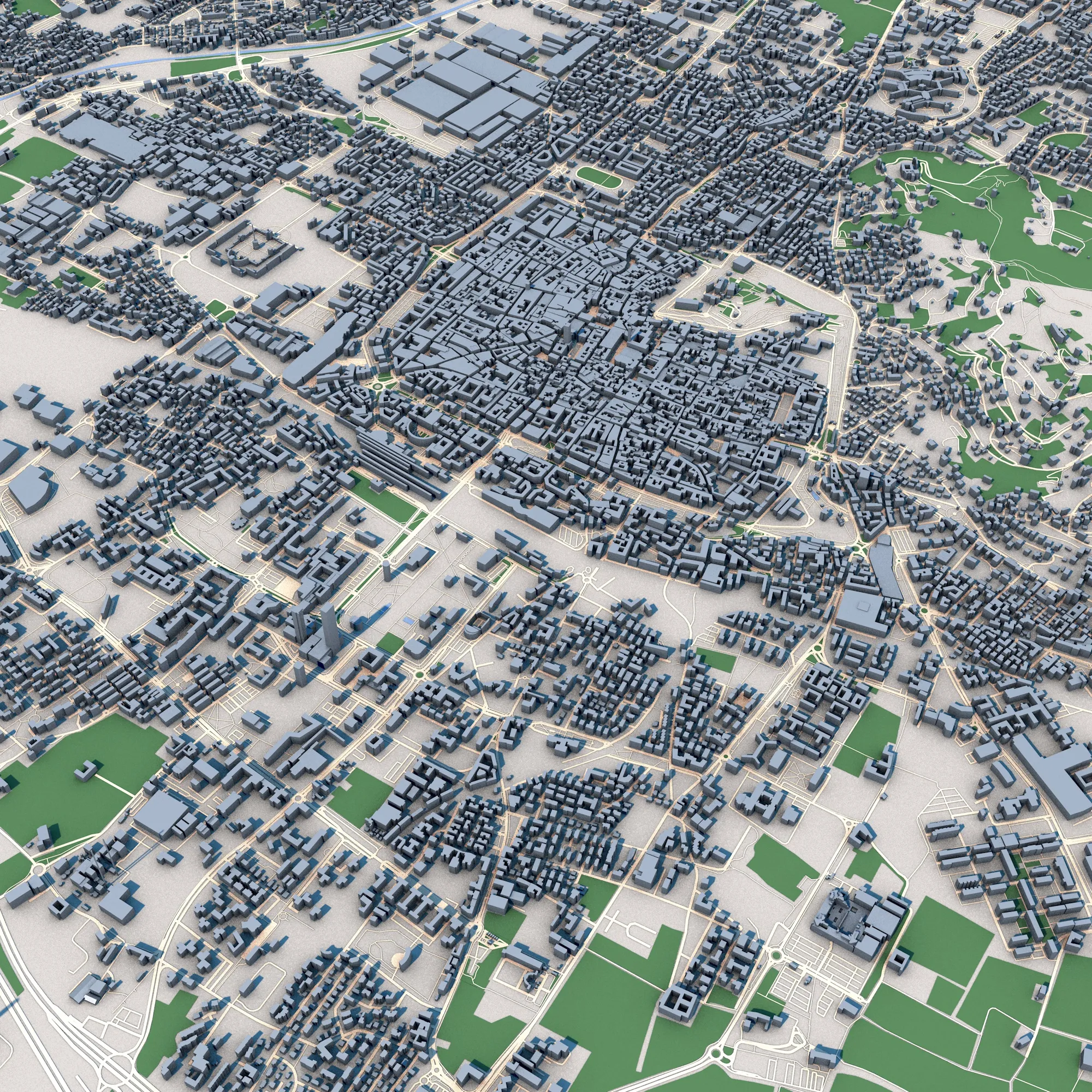 Cityscape Brescia Italy Map 3D Model .c4d .max .obj .3ds .fbx .stl .blend