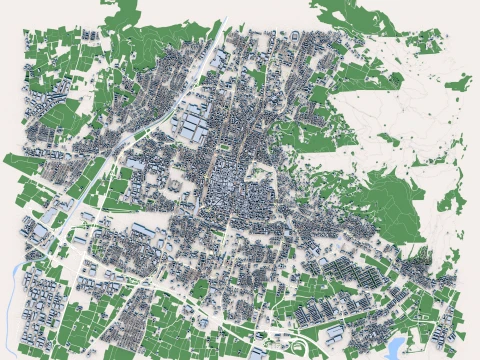 Cityscape Brescia Italy Map 3D Model