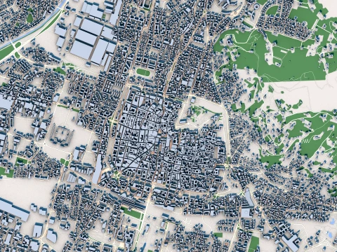 Cityscape Brescia Italy Map 3D Model