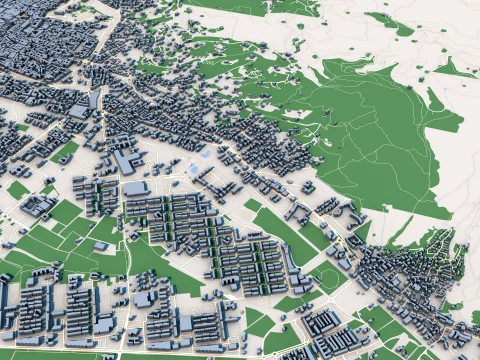 Cityscape Brescia Italy Map 3D Model