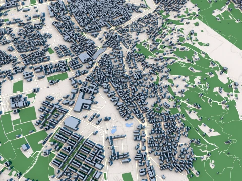 Cityscape Brescia Italy Map 3D Model