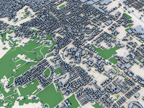 Cityscape Brescia Italy Map 3D Model