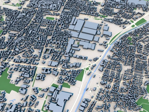 Cityscape Brescia Italy Map 3D Model