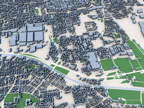 Cityscape Brescia Italy Map 3D Model