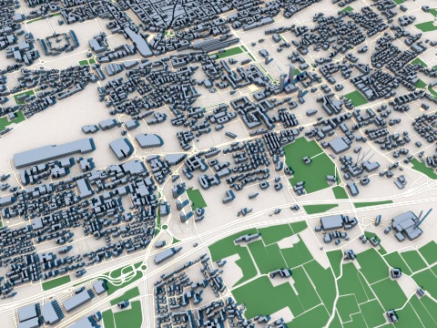 Cityscape Brescia Italy Map 3D Model