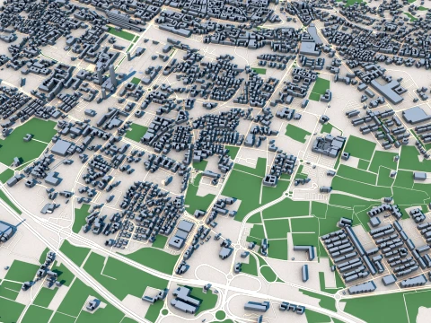 Cityscape Brescia Italy Map 3D Model