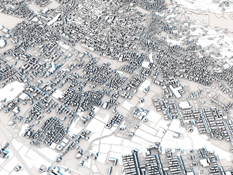Cityscape Brescia Italy Map 3D Model