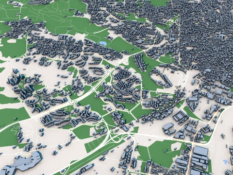 Cityscape Catania Italy Map 3D Model