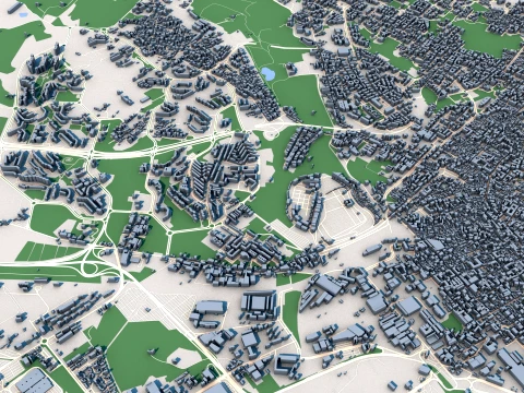 Cityscape Catania Italy Map 3D Model
