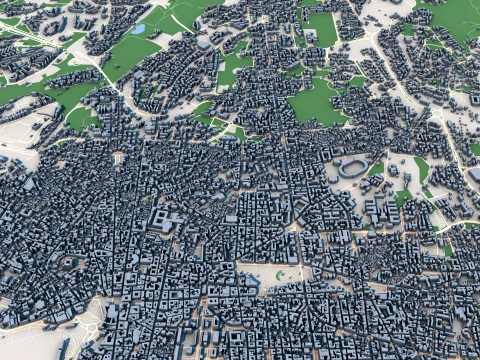 Cityscape Catania Italy Map 3D Model