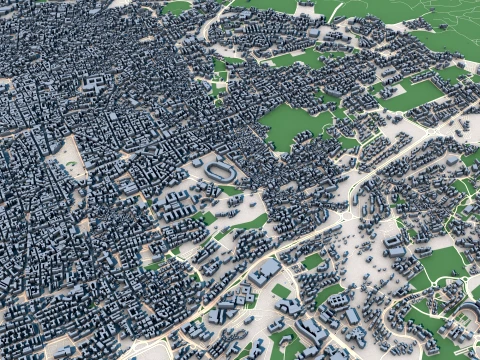 Cityscape Catania Italy Map 3D Model