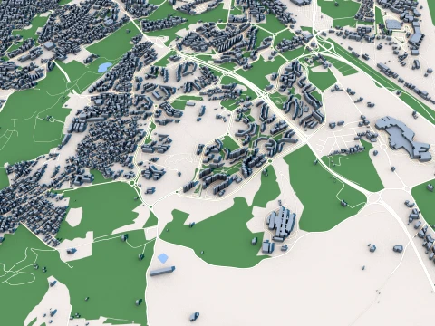 Cityscape Catania Italy Map 3D Model