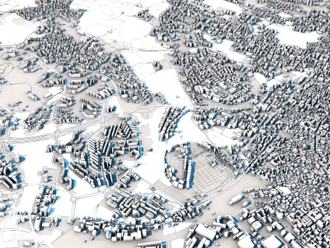 Cityscape Catania Italy Map 3D Model