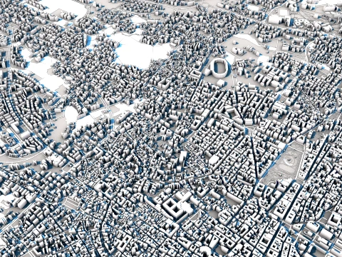 Cityscape Catania Italy Map 3D Model