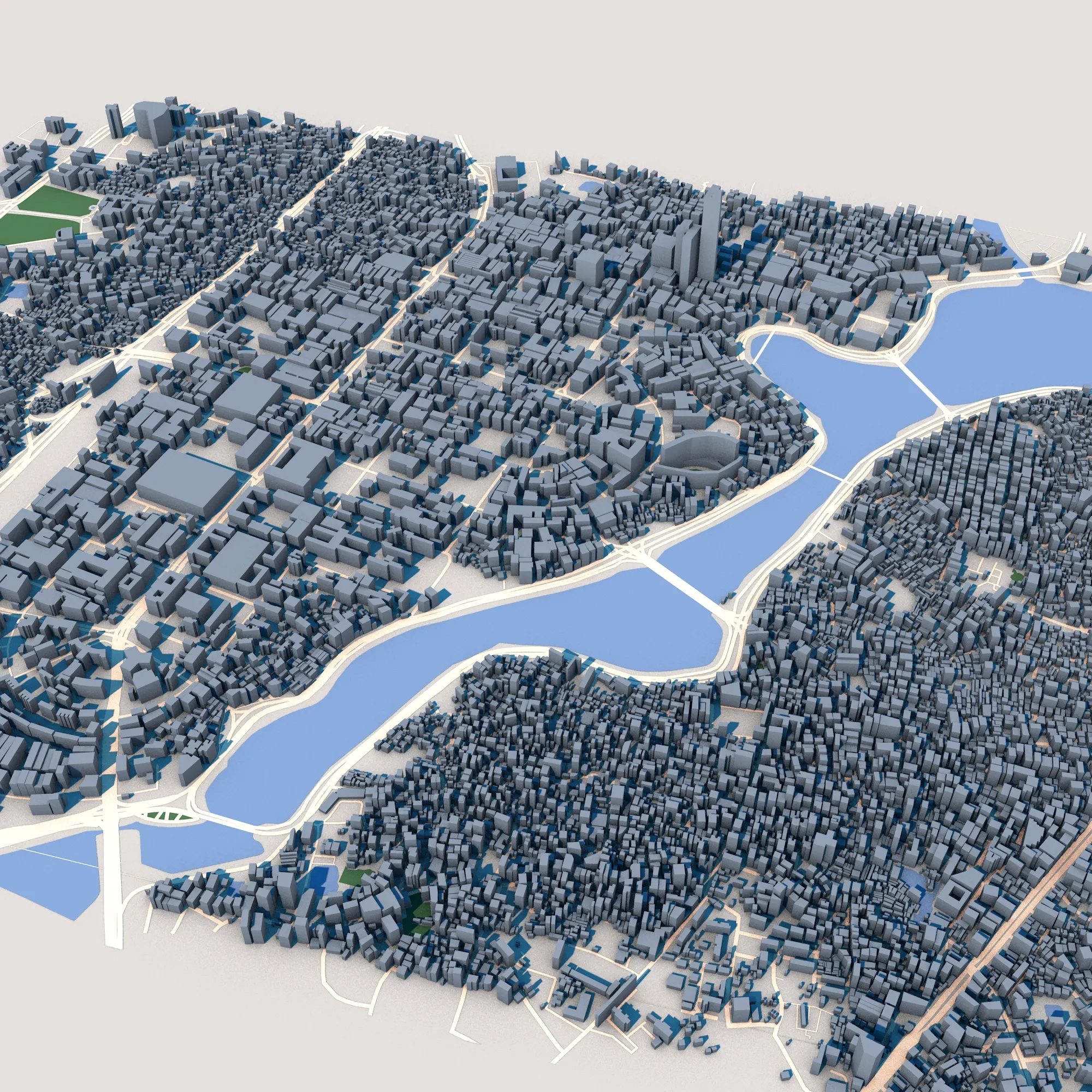 Cityscape Dhaka Bangladesh Map 3D Model .c4d .max .obj .3ds .fbx .stl .blend 