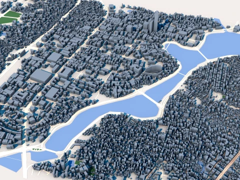 Paysage urbain Dhaka Bangladesh Carte Modèle 3D