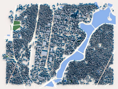 Cityscape Dhaka Bangladesh Map 3D Model