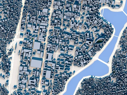 Cityscape Dhaka Bangladesh Map 3D Model