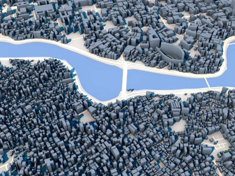 Cityscape Dhaka Bangladesh Map 3D Model