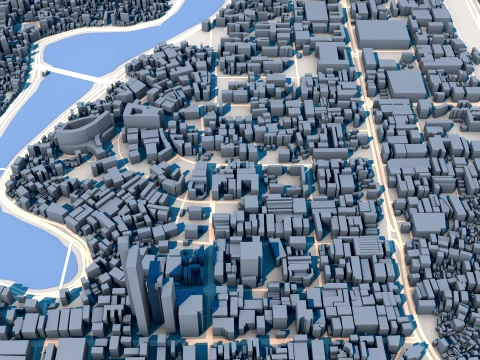 Cityscape Dhaka Bangladesh Map 3D Model