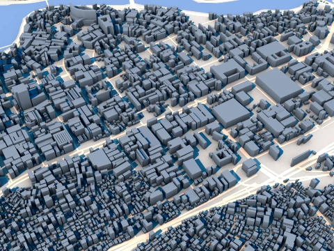 Cityscape Dhaka Bangladesh Map 3D Model