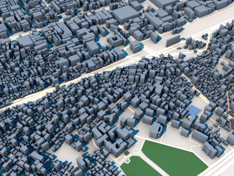 Cityscape Dhaka Bangladesh Map 3D Model