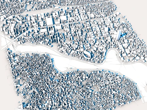Cityscape Dhaka Bangladesh Map 3D Model