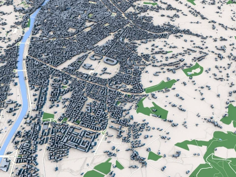 Cityscape Florence Italy Map 3D Model