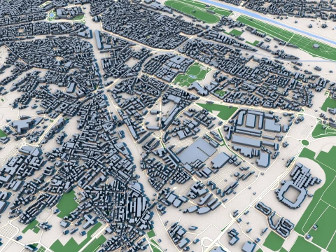 Cityscape Florence Italy Map 3D Model