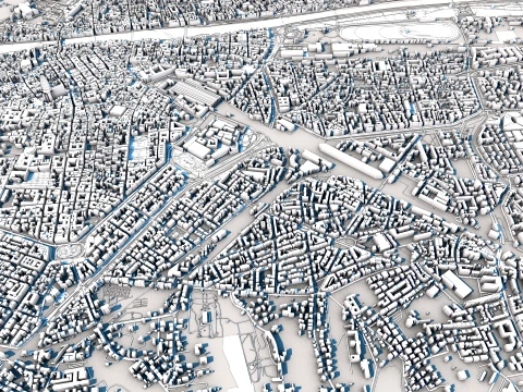 Cityscape Florence Italy Map 3D Model