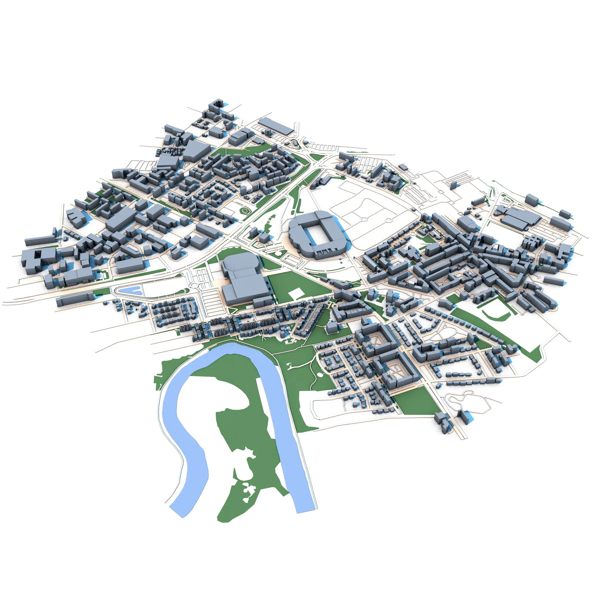 Celtic Park in Glasgow Scotland Map 3D Model .c4d .max .obj .3ds .fbx .stl .blend 